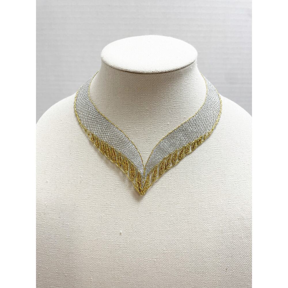 Galerie Vlasta ORIGINAL Vlasta Wasserbauerová Silver Gold Woven Necklace